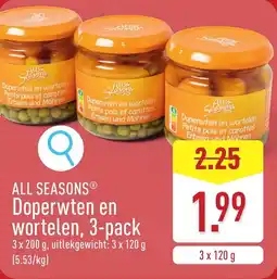 ALDI All seasons Doperwten en wortelen aanbieding