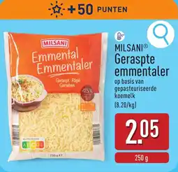 ALDI Milsani Geraspte emmentaler aanbieding