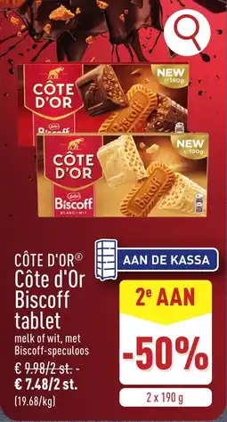 ALDI Côte d'Or Biscoff tablet aanbieding