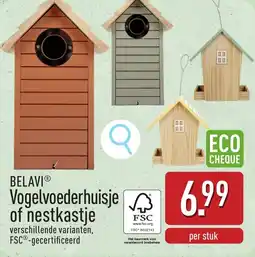 ALDI Belavi Vogelvoederhuisje of nestkastje aanbieding