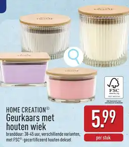 ALDI Home creation Geurkaars met houten wiek aanbieding