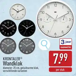 ALDI Krontaler Wandklok aanbieding