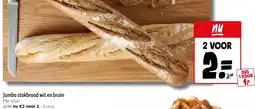 Jumbo Jumbo stokbrood wit en bruin aanbieding