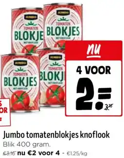 Jumbo Jumbo tomatenblokjes knoflook aanbieding