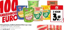 Jumbo Unox good pasta, noodles & potatoes & Knorr cup-a-soup aanbieding