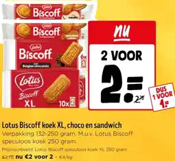 Jumbo Lotus Biscoff koek XL, choco en sandwich aanbieding