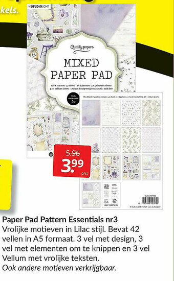 Boekenvoordeel Paper Pad Pattern Essentials Nr3 aanbieding