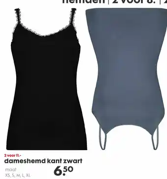 HEMA Dameshemd Kant Zwart aanbieding