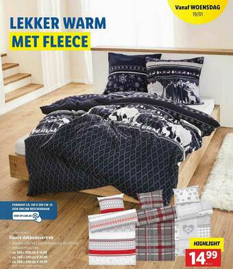 Lidl Fleece Dekbedovertrek aanbieding