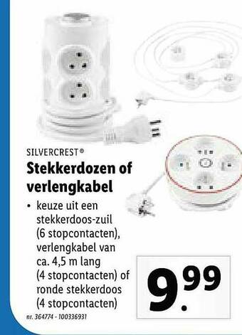 Lidl Stekkerdozen Of Verlengkabel aanbieding