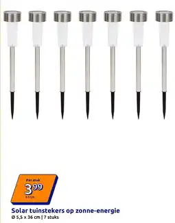 Action Solar tuinstekers op zonne-energie aanbieding