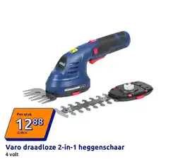Action Varo draadloze 2-in-1 heggenschaar aanbieding