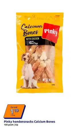 Action Pinky hondensnacks Calcium Bones aanbieding