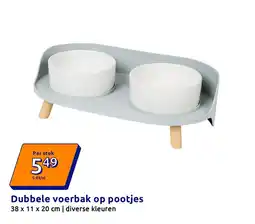 Action Dubbele voerbak op pootjes aanbieding