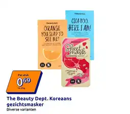 Action The Beauty Dept. Koreaans gezichtsmasker aanbieding