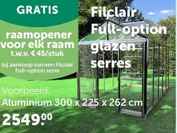 AVEVE Filclair Full-option glazen serres Aluminium 300 x 225 x 262 cm aanbieding