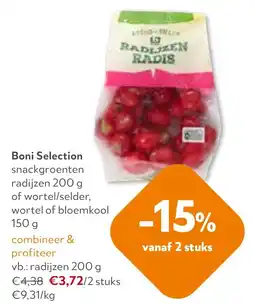 OKay Boni Selection snackgroenten radijzen of wortel/selder, wortel of bloemkool aanbieding