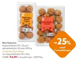OKay Boni Selection kippenballetjes of gehaktballetjes aanbieding