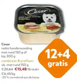 OKay Cesar natte hondenvoeding met rund of kip aanbieding