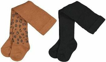 HEMA HEMA Baby Kousenbroeks Rib/animal - 2 Paar Bruin (bruin) aanbieding