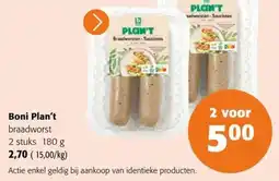 Colruyt Boni Plan't braadworst aanbieding