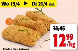 Colruyt Cordon bleu kalkoen aanbieding