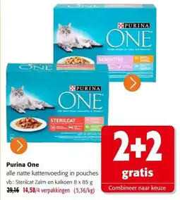 Colruyt Purina One alle natte kattenvoeding in pouches aanbieding