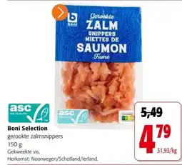 Colruyt Boni Selection gerookte zalmsnippers aanbieding
