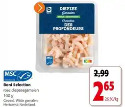 Colruyt Boni Selection roze diepzeegarnalen aanbieding