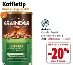 Colruyt Graindor Cerrado Brazilië gemalen koffie aanbieding
