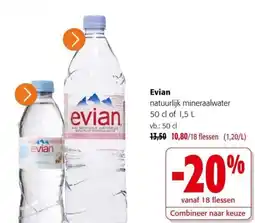 Colruyt Evian natuurlijk mineraalwater aanbieding