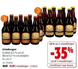 Colruyt Grimbergen Dubbel 6,5 % vol of Blond 6,7 % vol abdijbier aanbieding