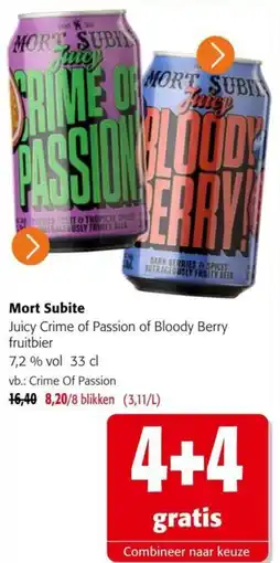 Colruyt Mort Subite Juicy Crime of Passion of Bloody Berry fruitbier 7,2 % vol aanbieding