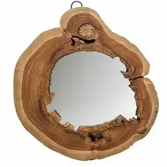 Leen Bakker Spiegel Hans - naturelkleur - Ø28 cm - Leen Bakker aanbieding