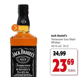 Colruyt Jack Daniel's Tennessee Sour Mash Whiskey 40 % vol aanbieding