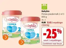 Colruyt Babybio Primea poedermelk 2 of 3 aanbieding