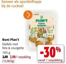 Colruyt Boni Plan't falafels met feta & courgette aanbieding