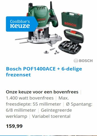 Coolblue Bosch POF1400ACE + 6-delige frezenset aanbieding