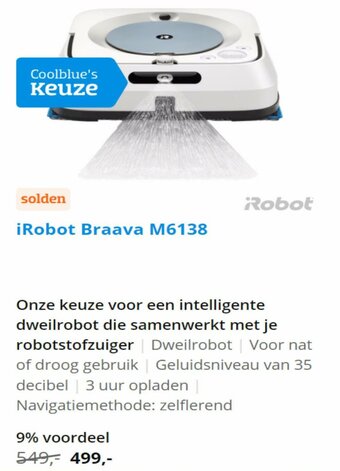 Coolblue IRobot Braava M6138 aanbieding