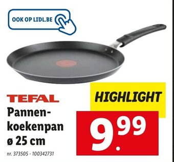 Lidl Tefal Pannenkoekenpan 25cm aanbieding