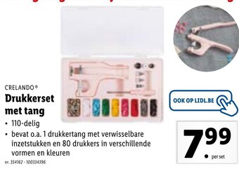 Lidl Drukkerset met tang aanbieding