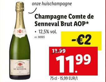 Lidl Champagne Comte de Senneval Brut AOP aanbieding