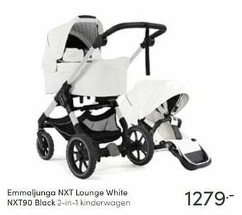 Baby & Tiener Emmaljunga nxt lounge white nxt90 black 2-in-1 kinderwagen aanbieding