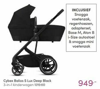 Baby & Tiener Cybex balios s lux deep black 3-in-1 kinderwagen aanbieding