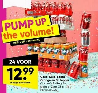 Big Bazar Coca-cola, fanta orange en dr pepper aanbieding