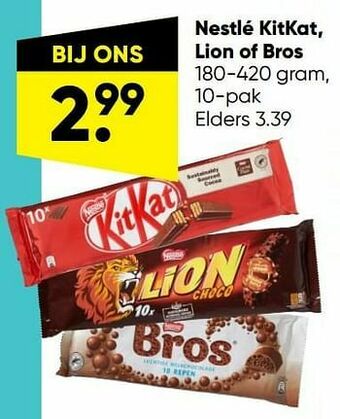 Big Bazar Nestlé kitkat, lion of bros aanbieding