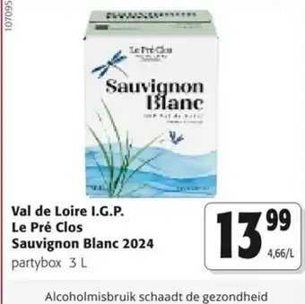 Colruyt Val de Loire I.G.P. Le Pré Clos Sauvignon Blanc 2024 aanbieding