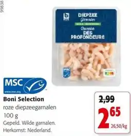 Colruyt Boni Selection roze diepzeegarnalen aanbieding