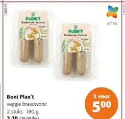Colruyt Boni Plan't veggie braadworst aanbieding