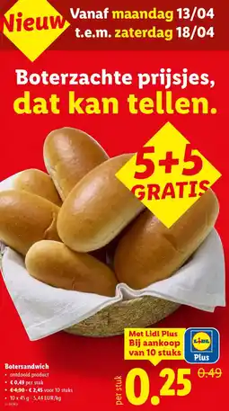 Lidl Botersandwich aanbieding